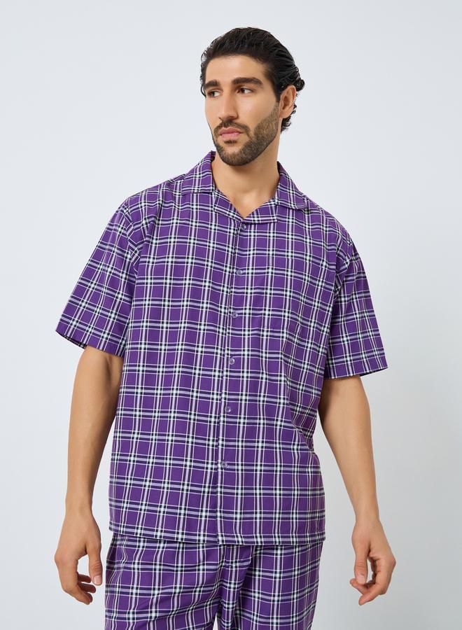 Styli Men Relaxed Fit Checked Shirt and Pyjama Set - Image 2
